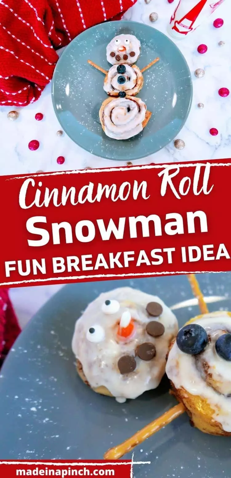 cinnamon roll snowman long pin image