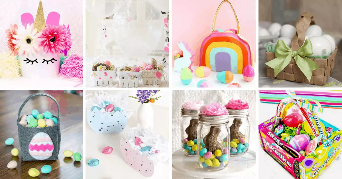 Homemade Easter basket ideas large collage