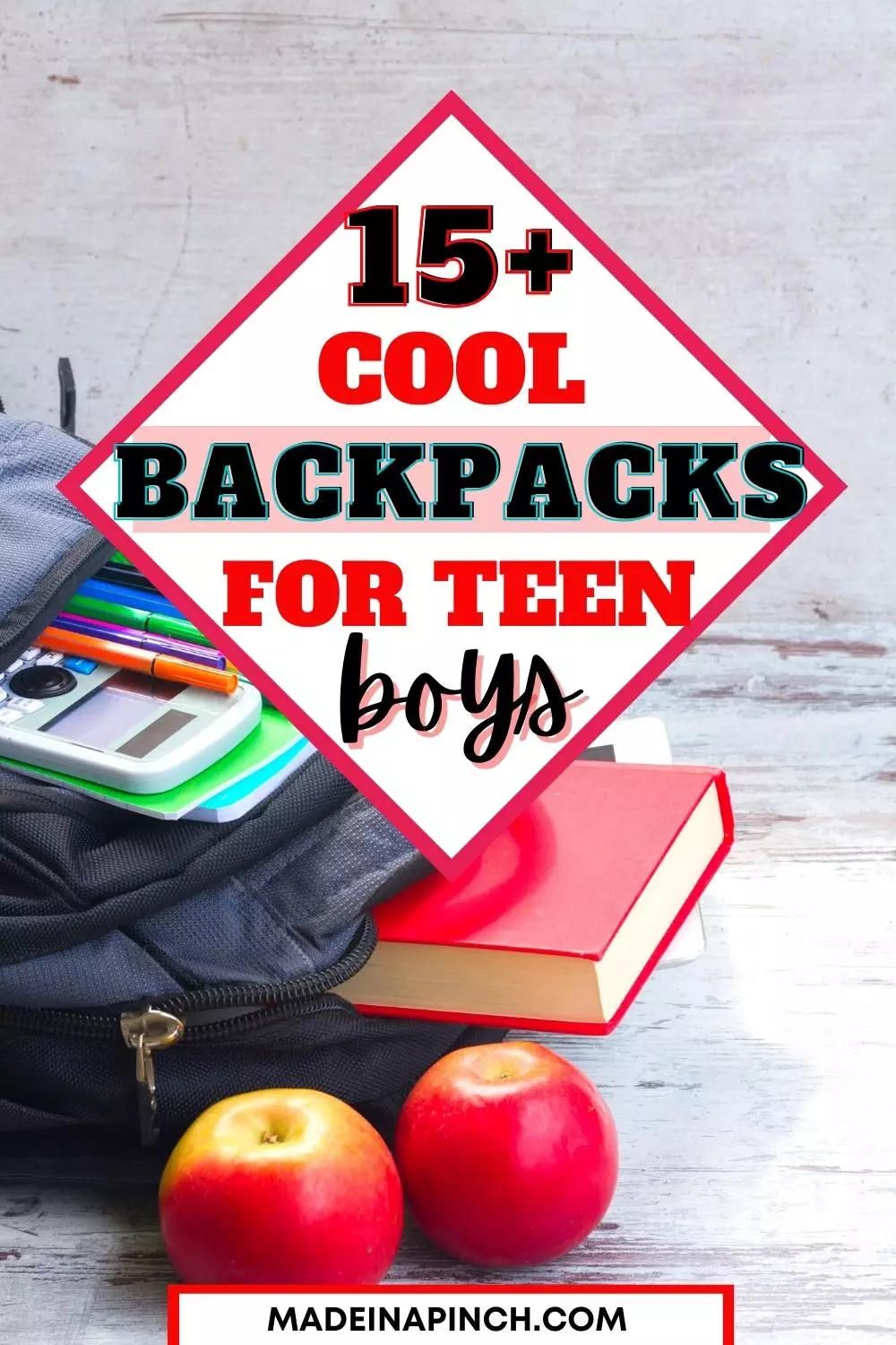 best backpacks for teen boys pin image