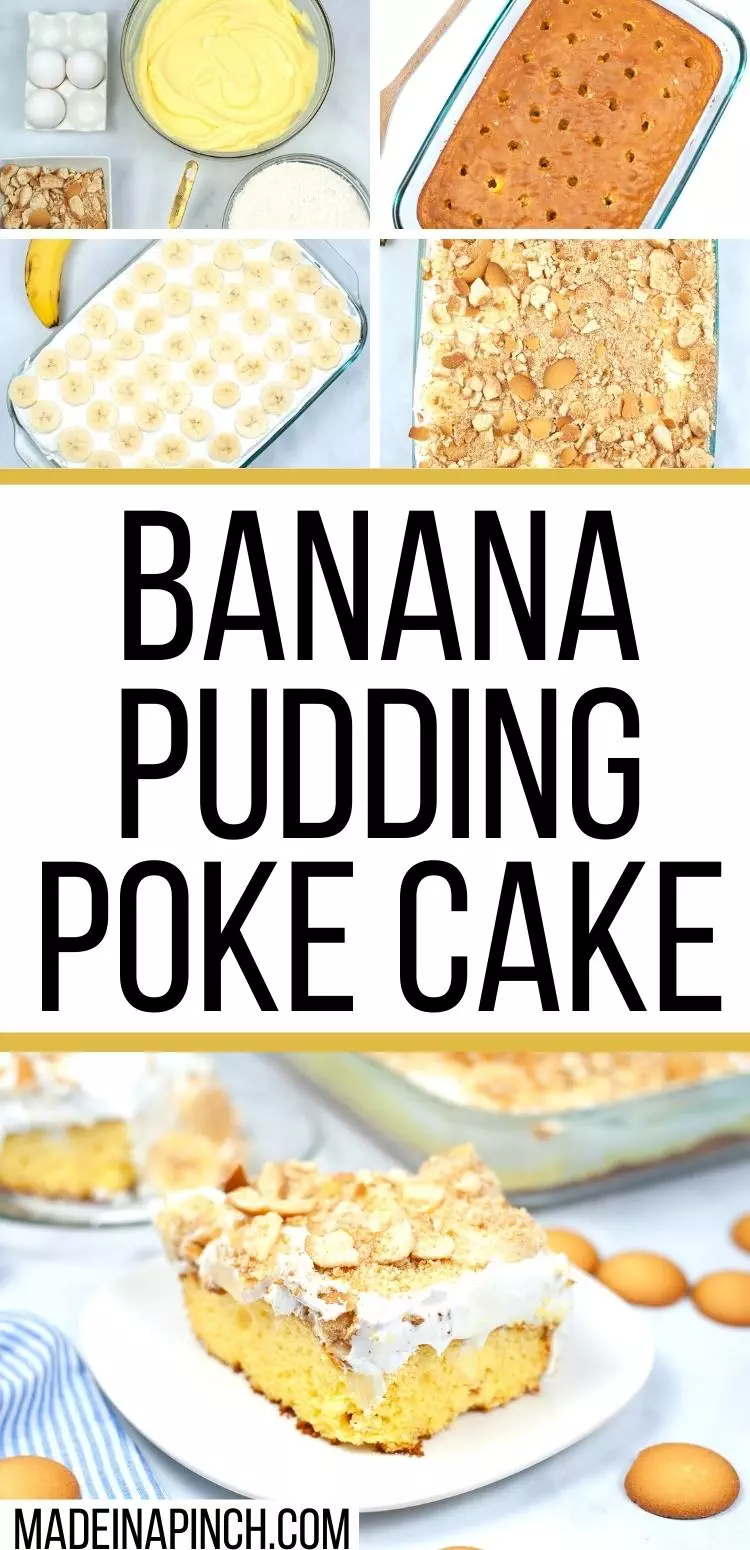 banana cream poke cake long pin image