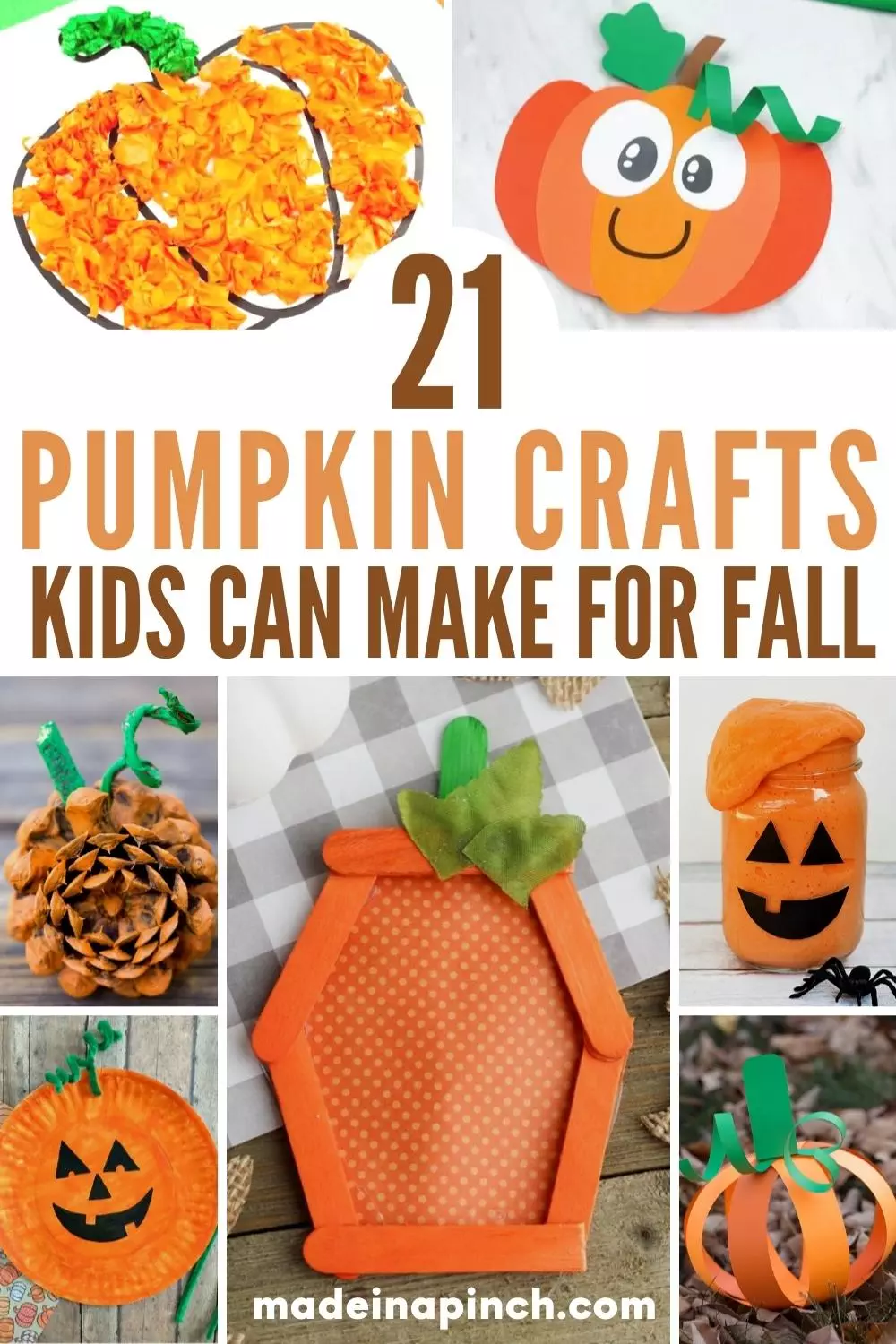 Pumpkin crafts for kids pin image