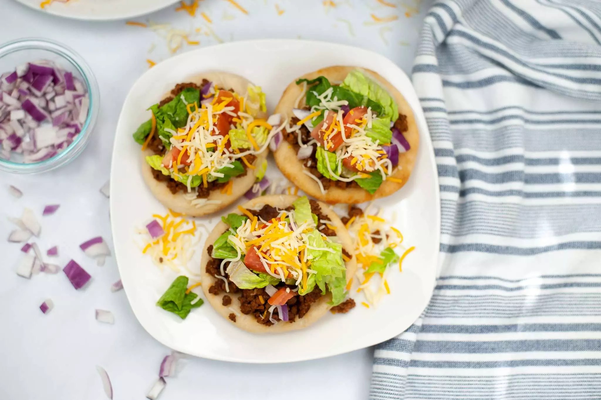 Air fryer Indian Tacos on plate