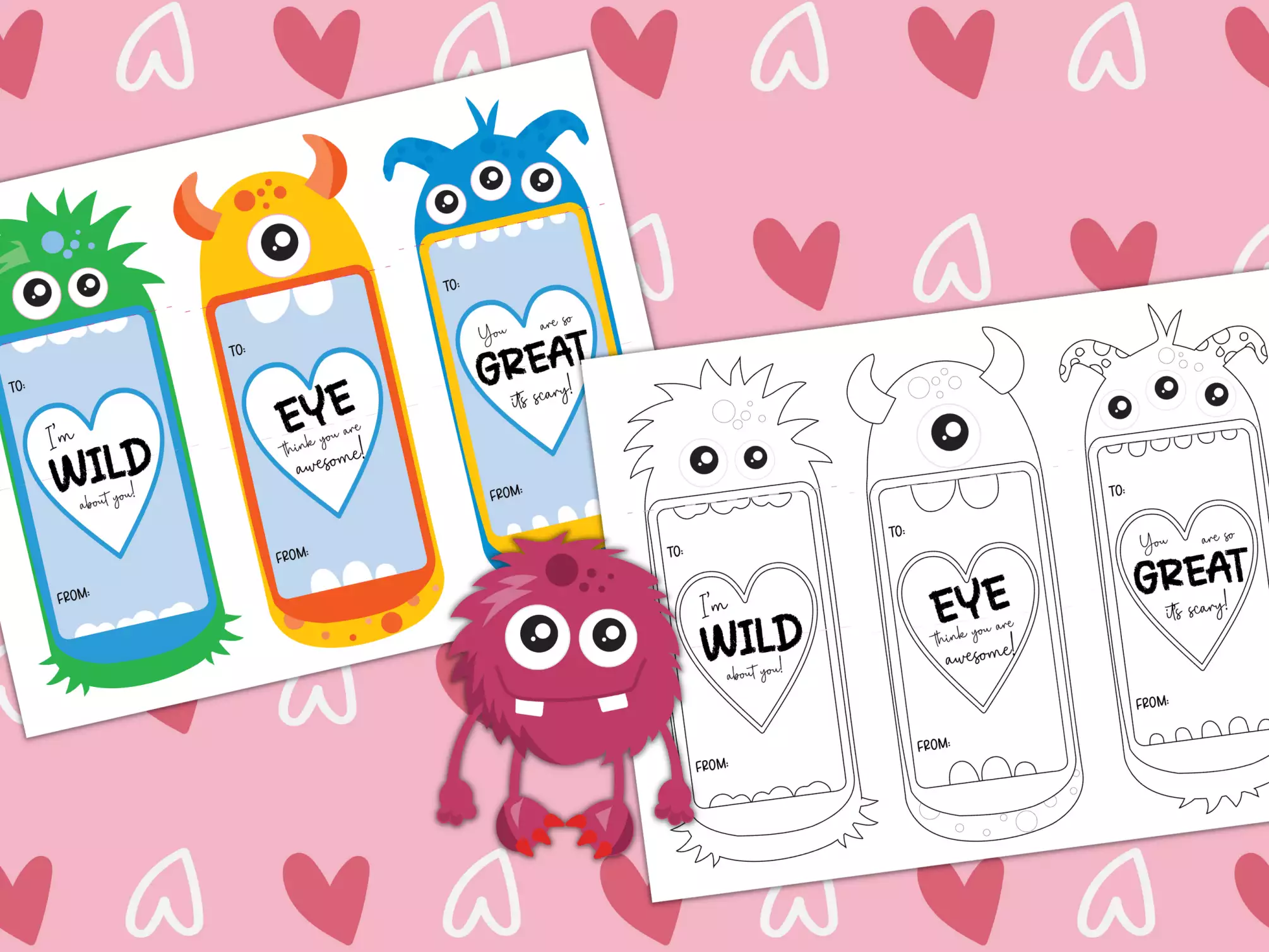 cute monster valentines image
