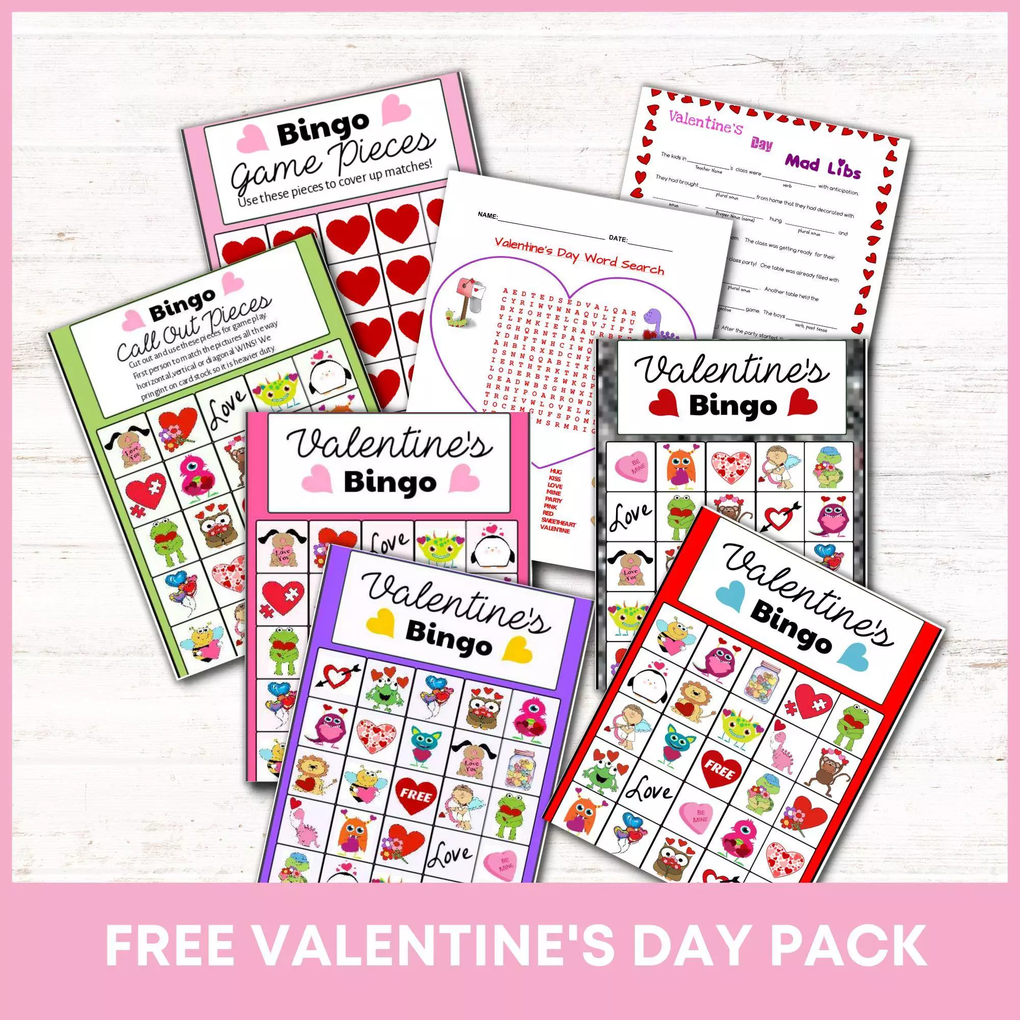 Valentines Day activity pack mockup