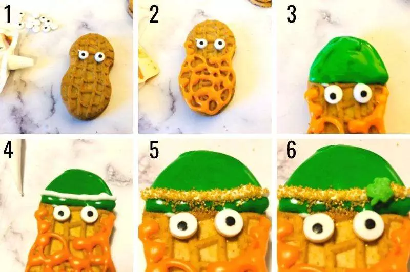 Nutter Butter Leprechaun Cookies process