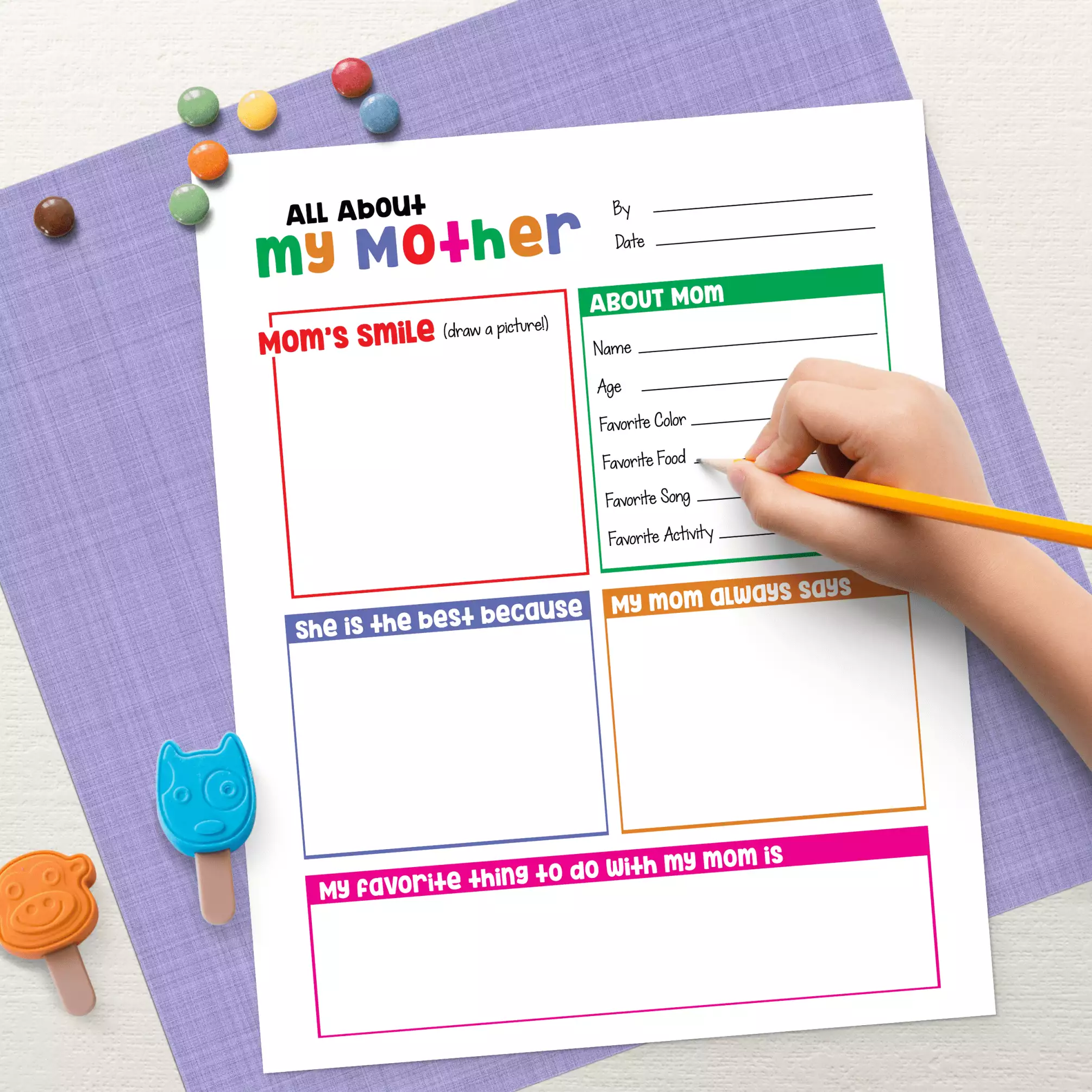 all about my mom printable mockup