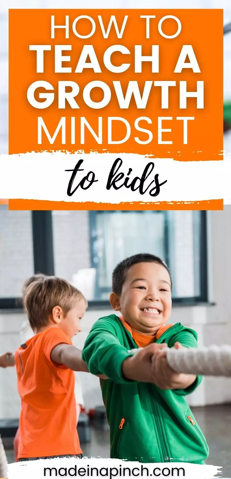 How to teach a growth mindset for kids pin image