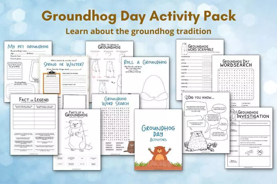 Groundhog Day activities pack mockup