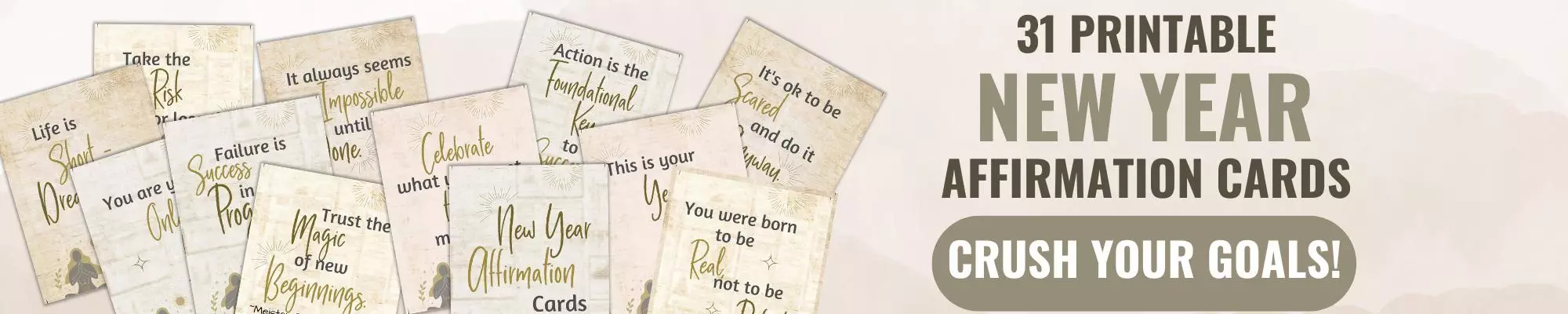 new year affirmation cards banner