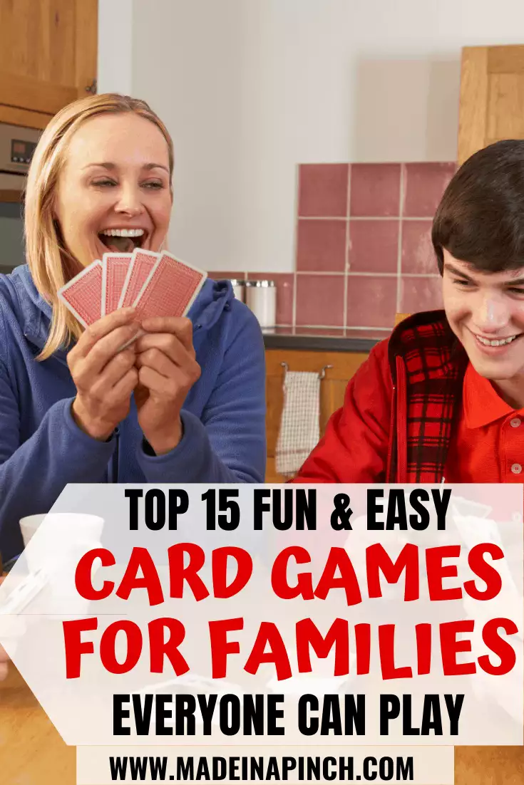 Pinterest pin for fun and easy card games for families