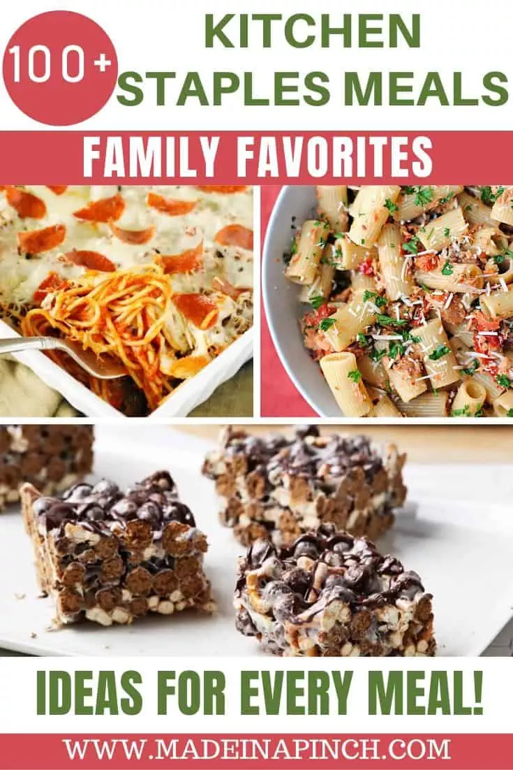 Pantry meals recipes Pinterest pin image
