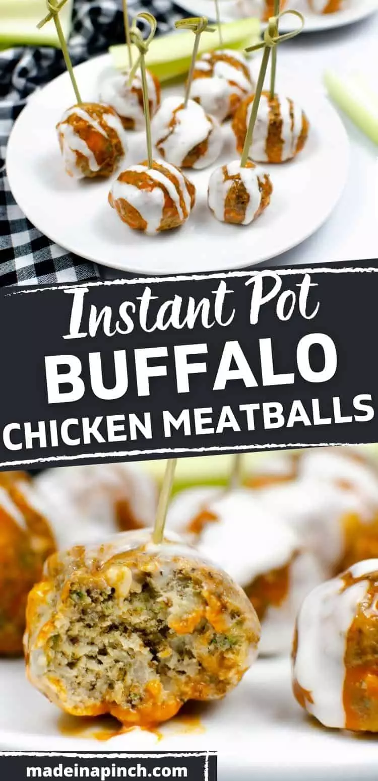 Buffalo Chicken Meatballs pin image