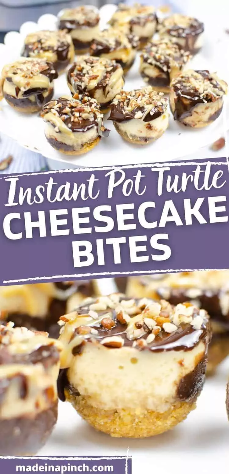 Instant pot turtle cheesecake bites