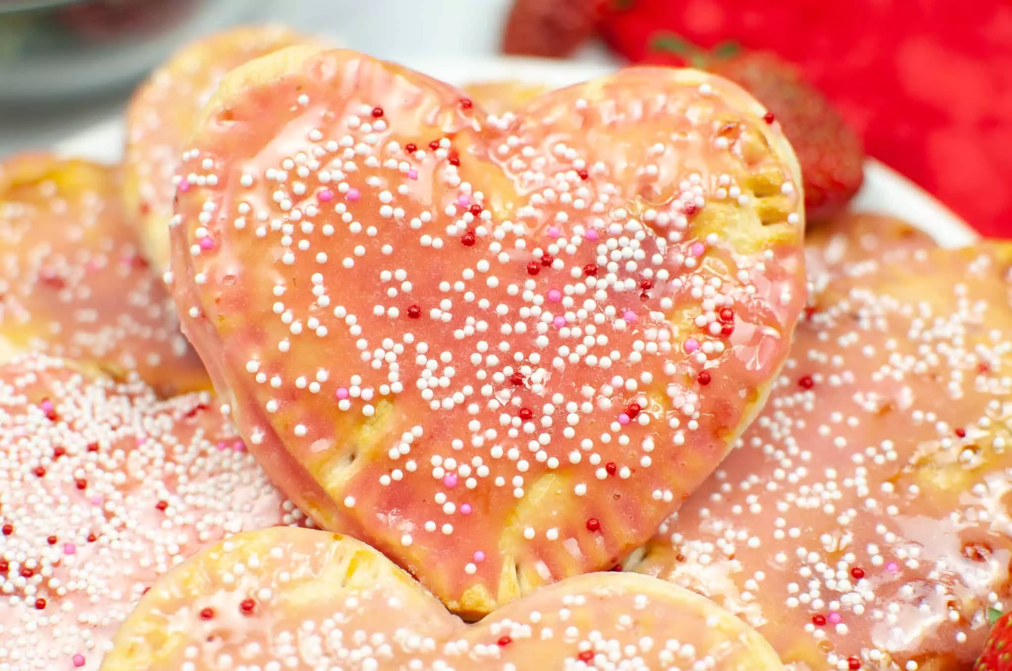 close up of homemade strawberry pop tarts