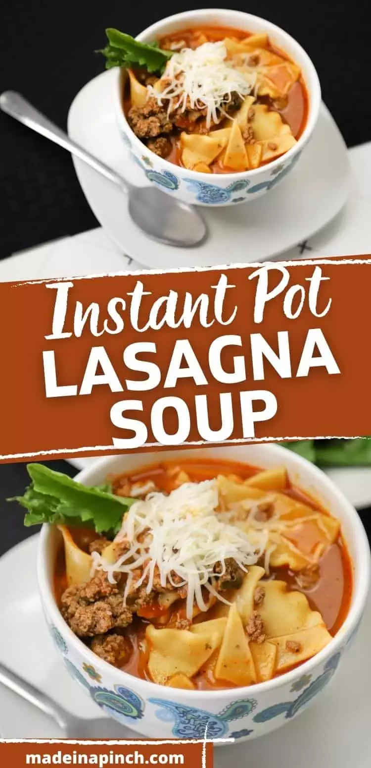 Instant Pot Lasagna Soup pin image