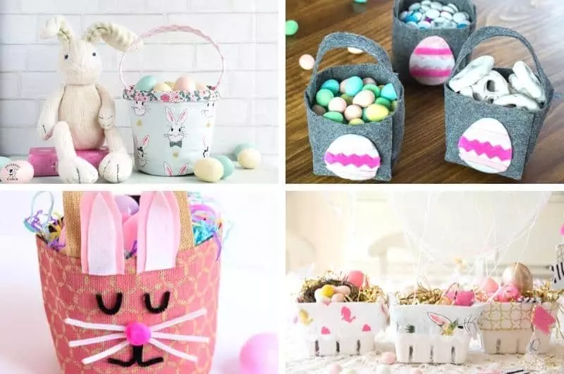 homemade Easter basket ideas collage #3