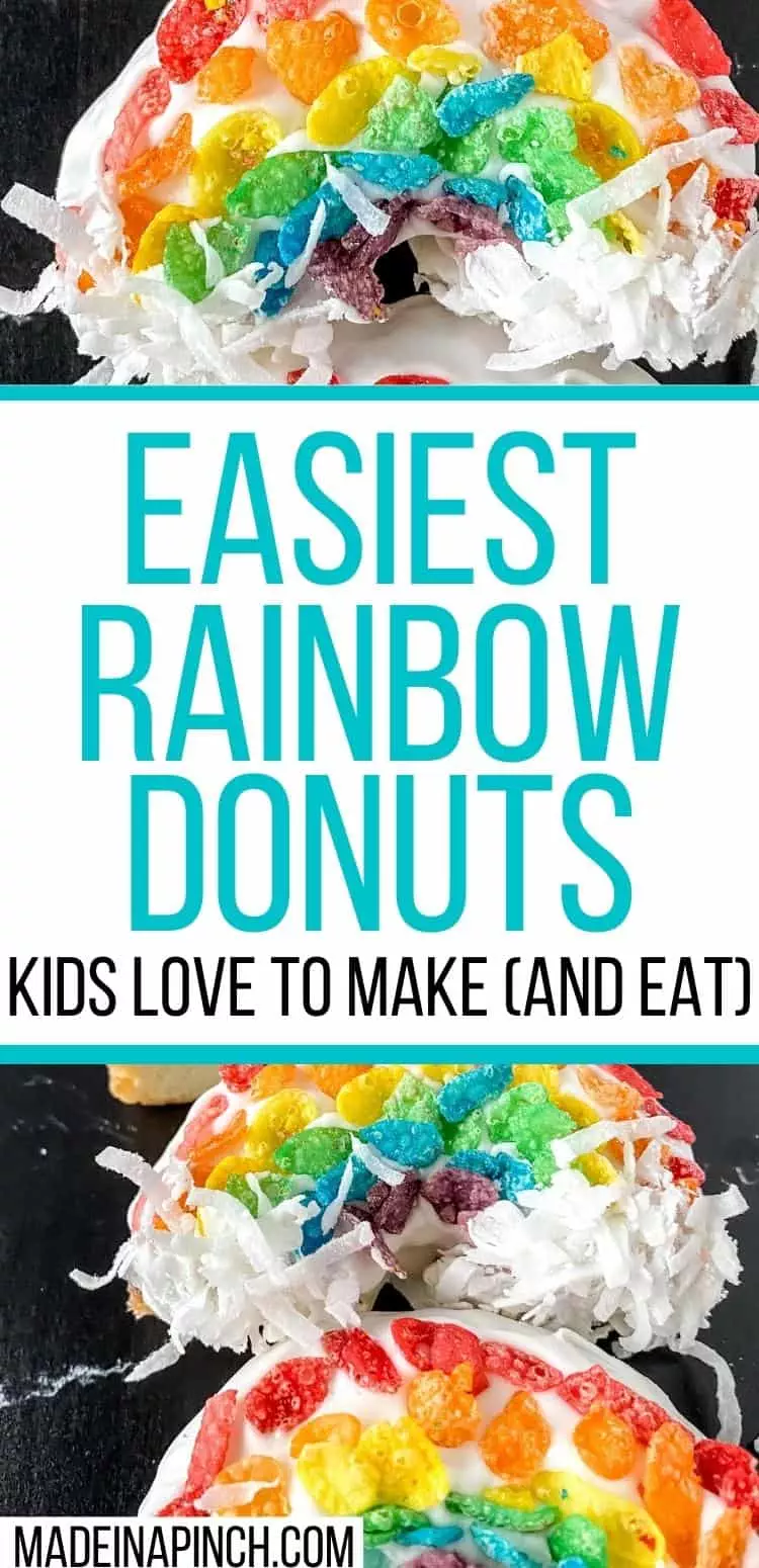 A deliciously fun and quick activity - and TREAT! These rainbow donuts are insanely quick to make, perfect for any day you want a little sunshine in your life or St. Patrick