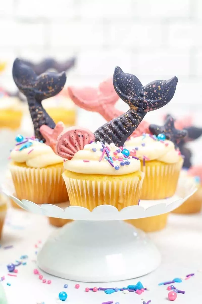 mermaid cupcakes on plate