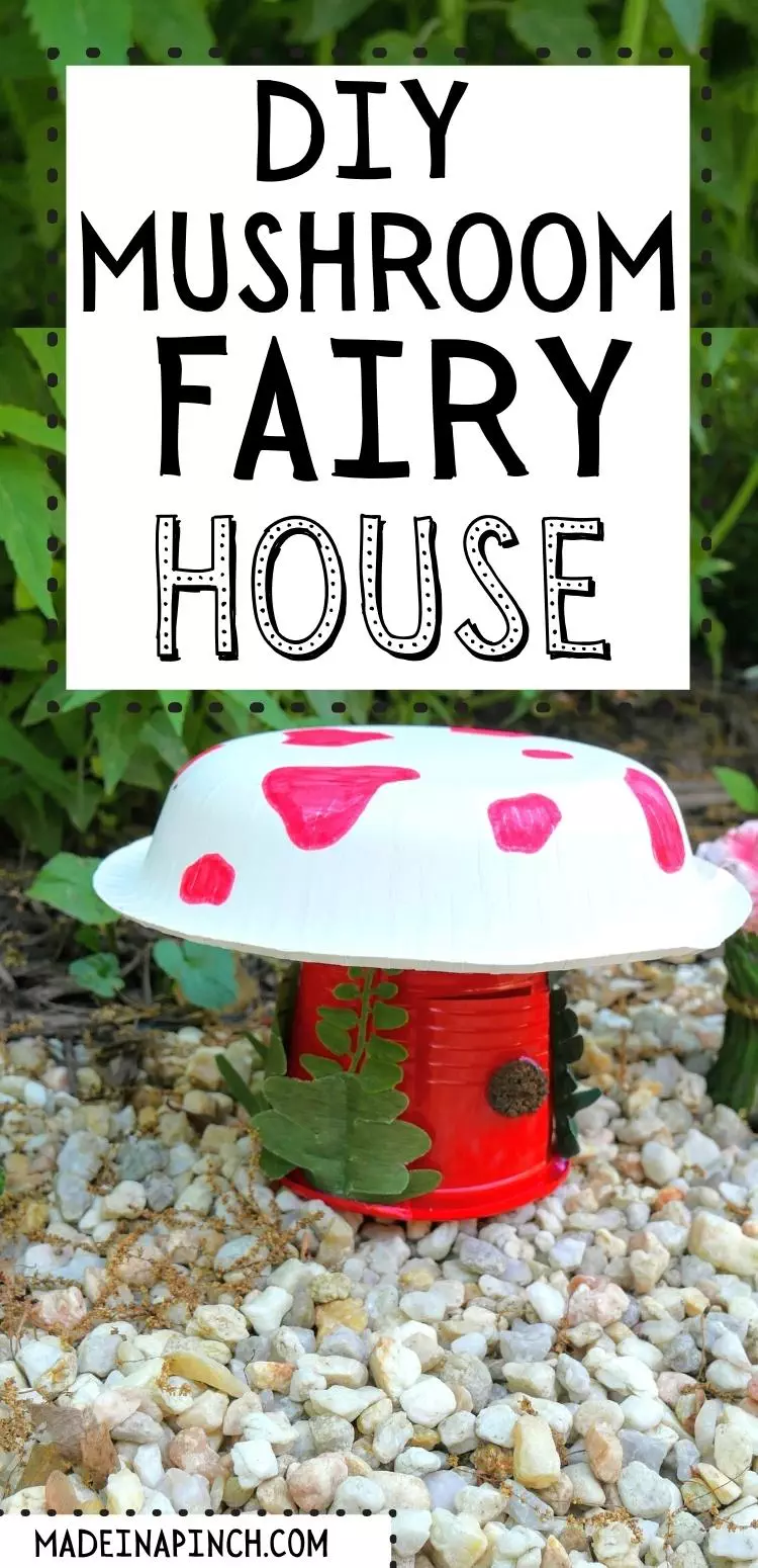 DIY mushroom fairy house long pin