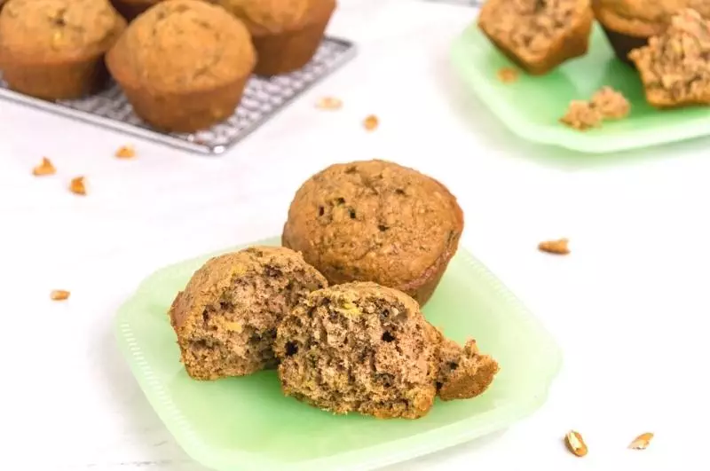 healthy zucchini muffins on a plate