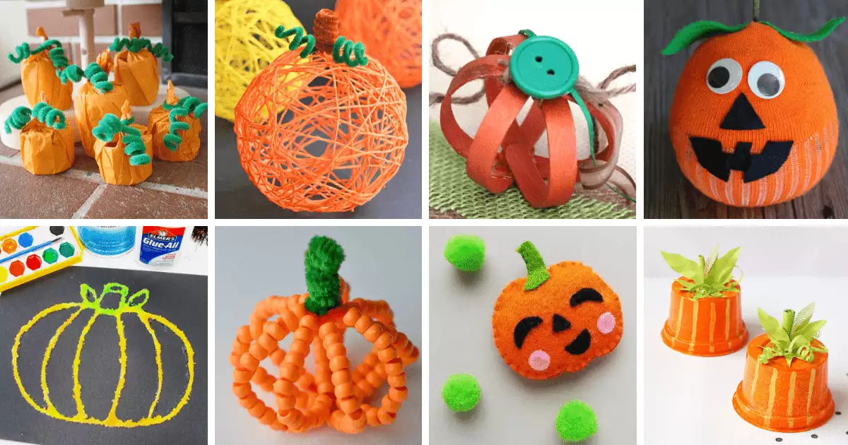 pumpkin crafts for kids image collage