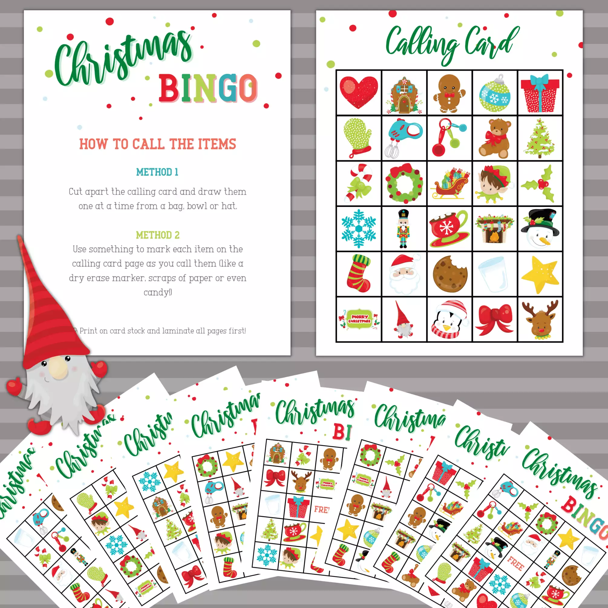 free printable Christmas bingo