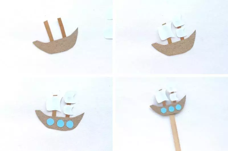 paper plate pilgrim craft ship process collage