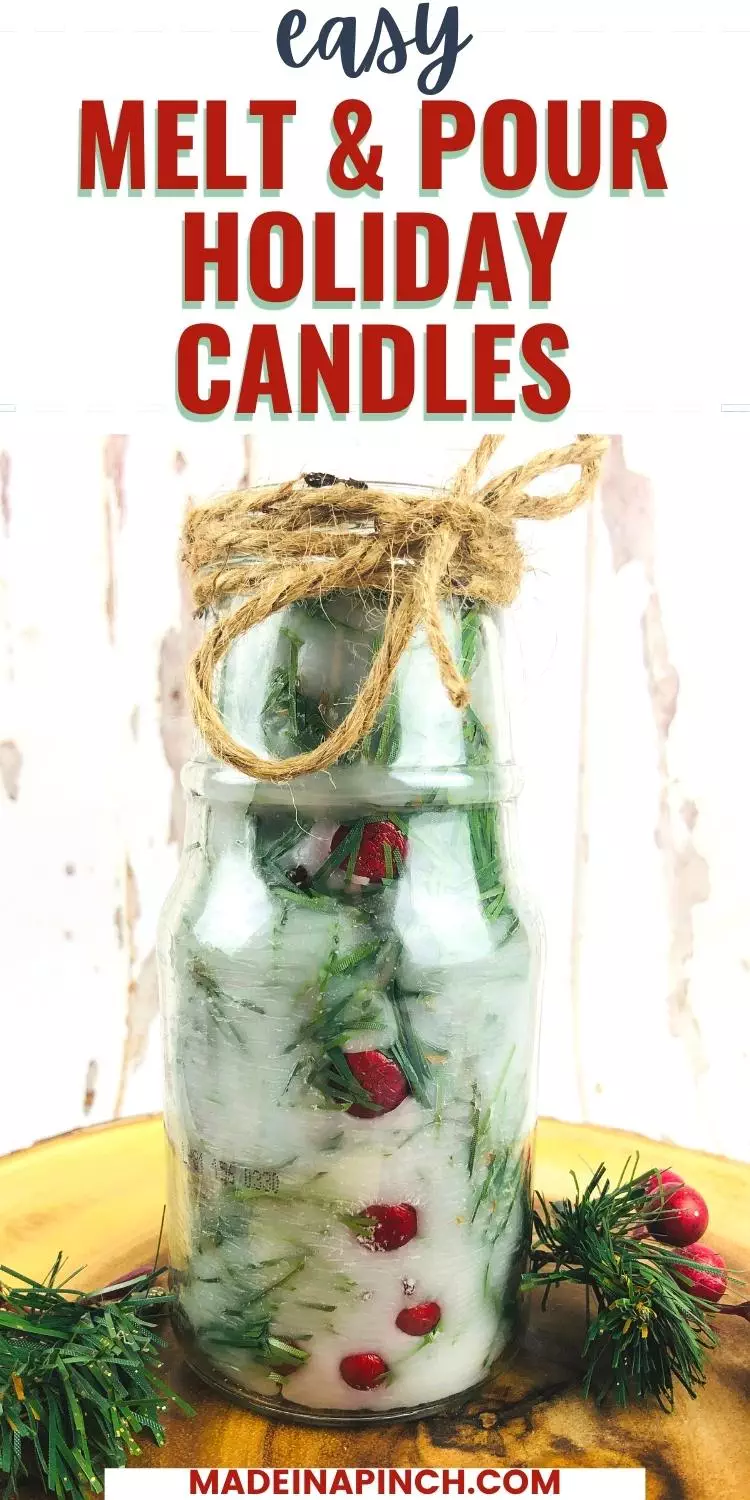 easy DIY holiday cranberry candles pin