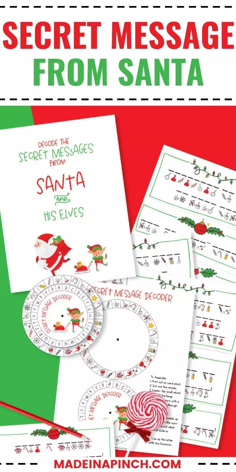 secret messages from santa printable pin image