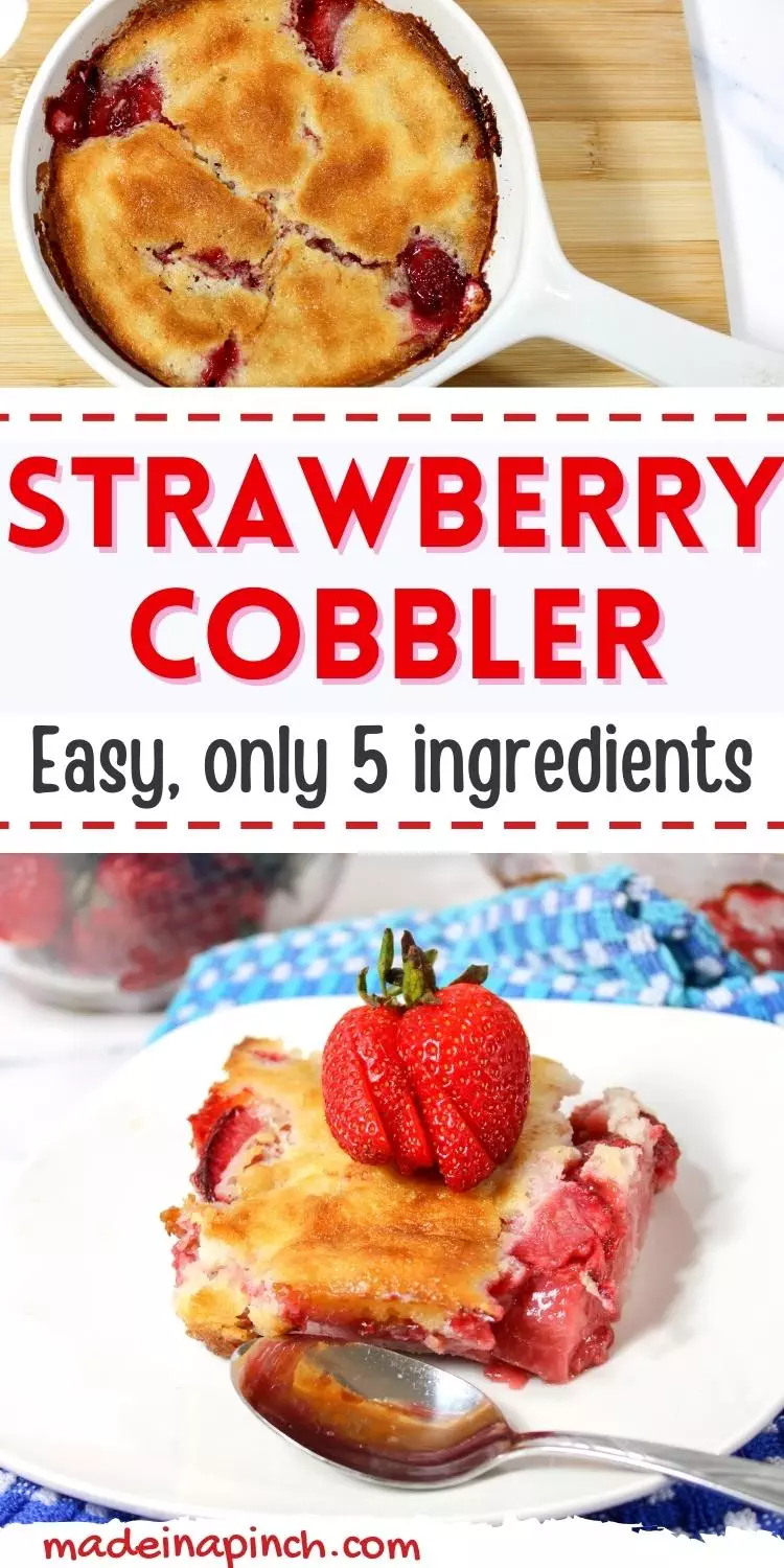 Strawberry cobbler pin image