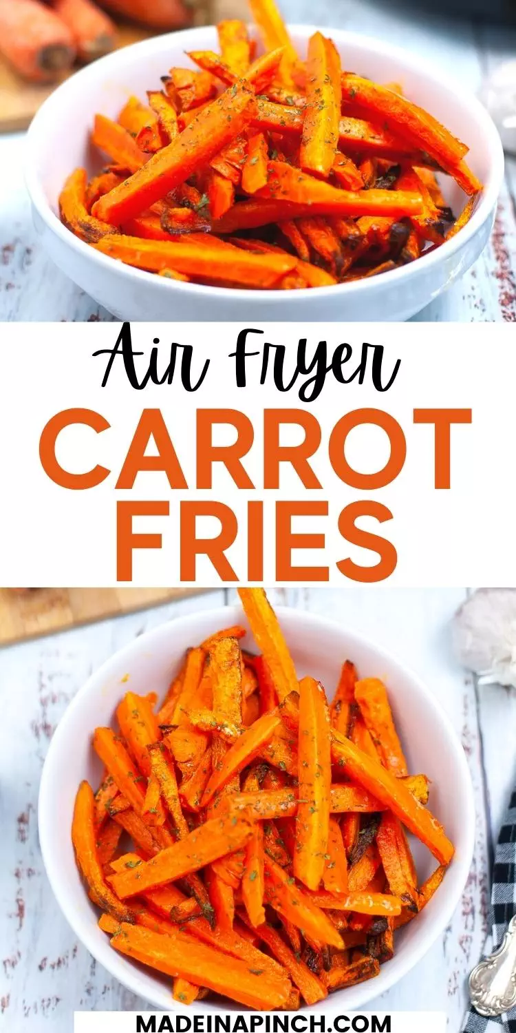 Air Fryer Carrot Fries pin image