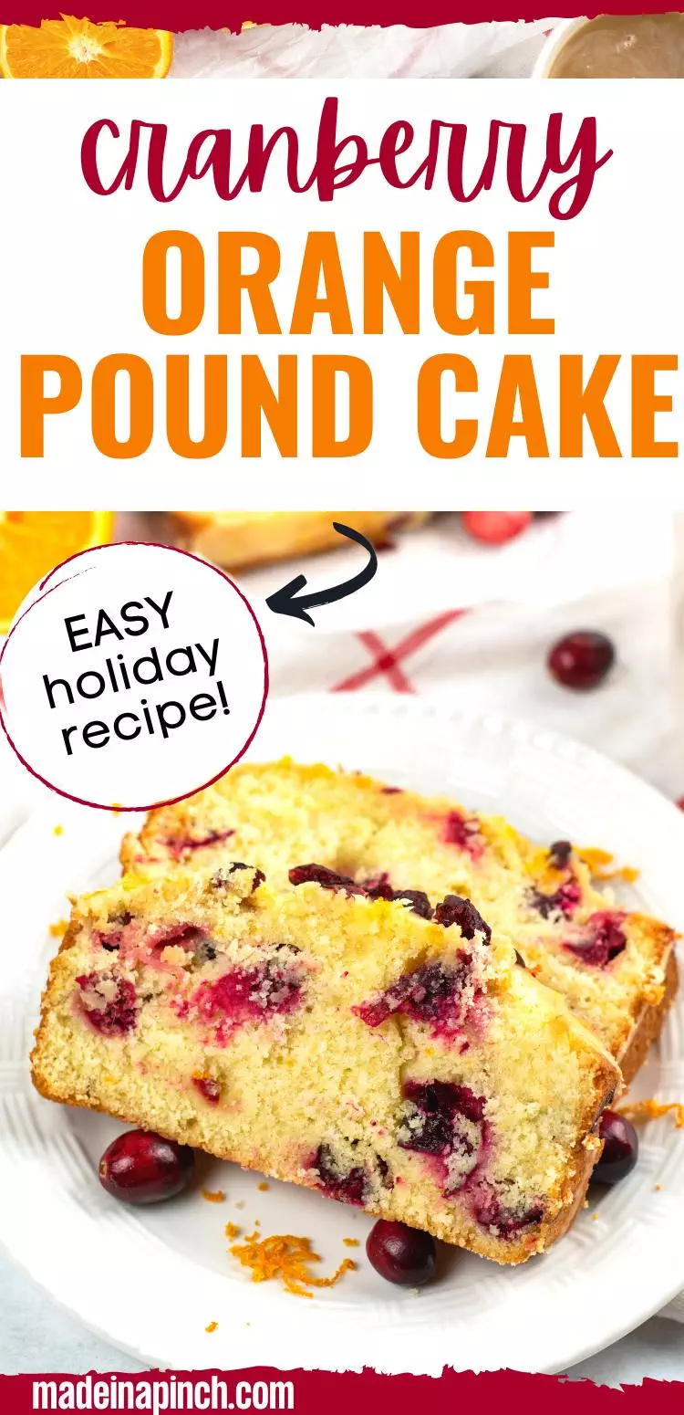 cranberry orange pound cake pin image