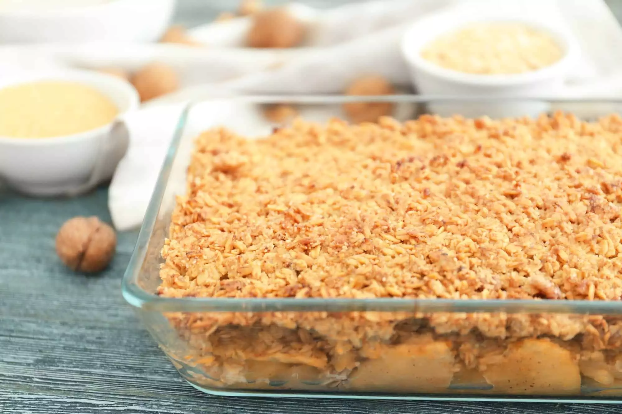 Apple crisp is simple to make and disappears quickly. Get our kid-approved recipe at Made in a Pinch and follow us on Pinterest1