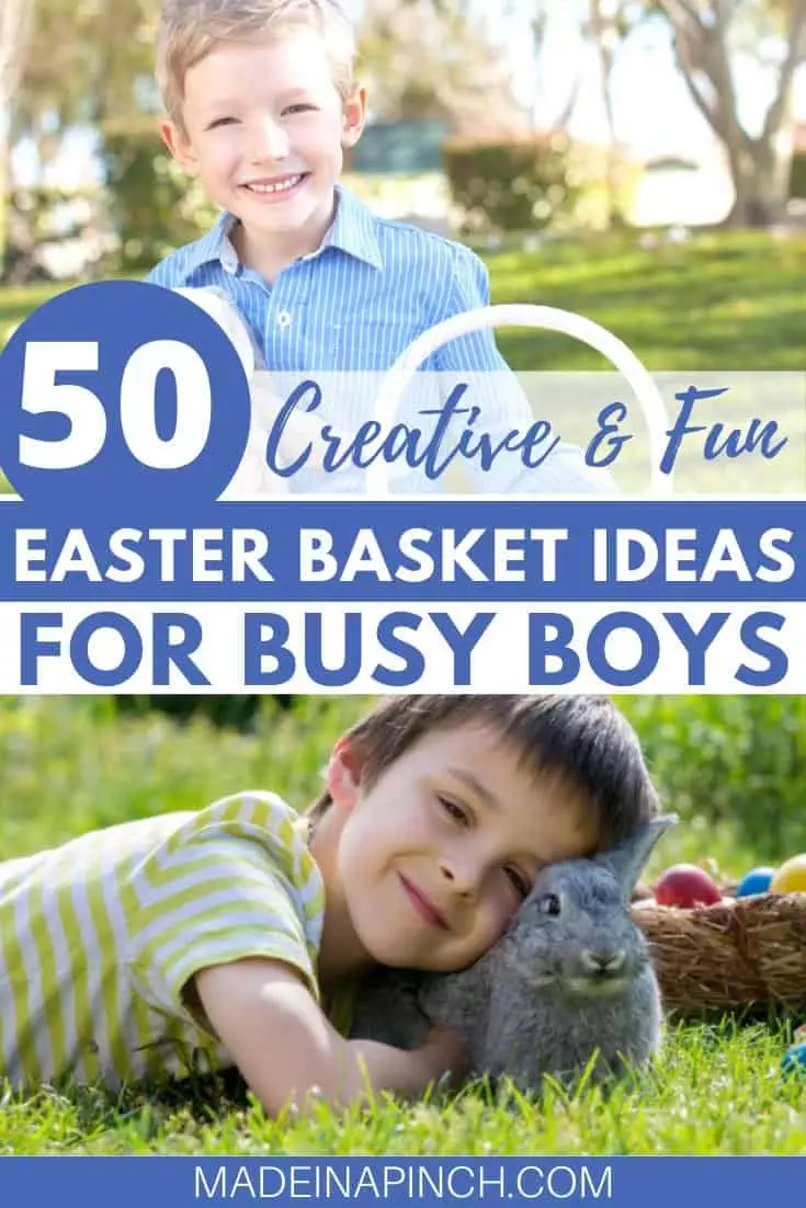 Top Easter basket ideas for boys pin image