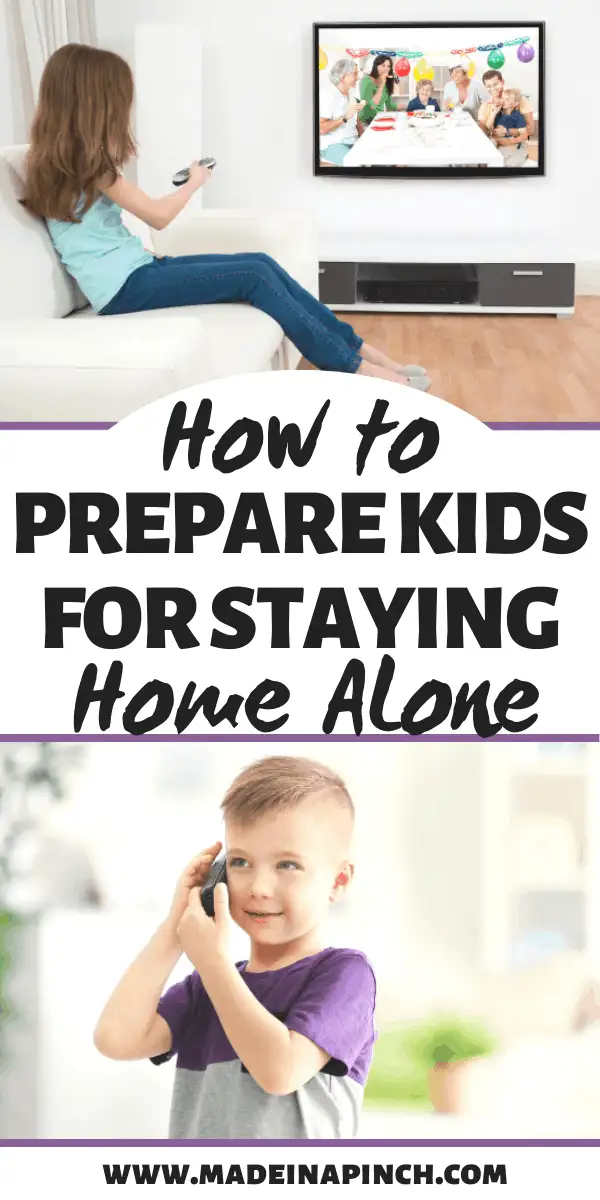 How to Prepare Kids For Staying Home Alone Pinterest graphic