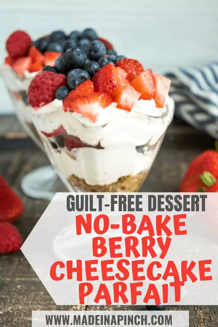 Healthy no-bake berry cheesecake parfait Pinterest Pin