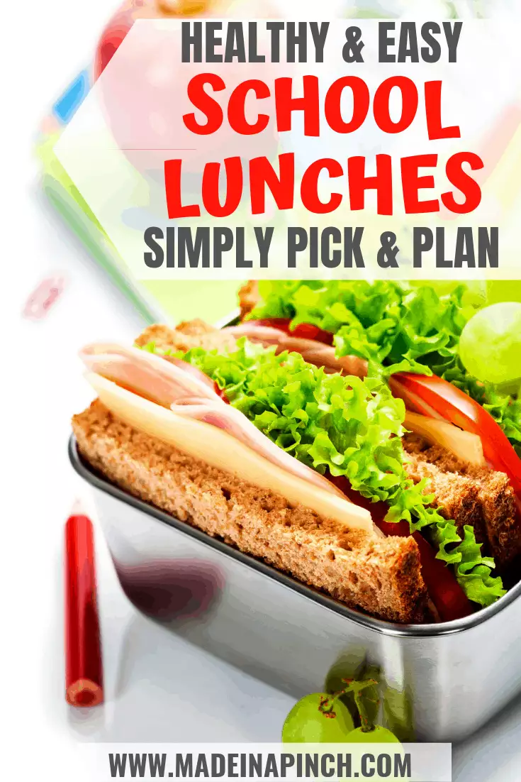 Healthy school lunches Pinterest Pin
