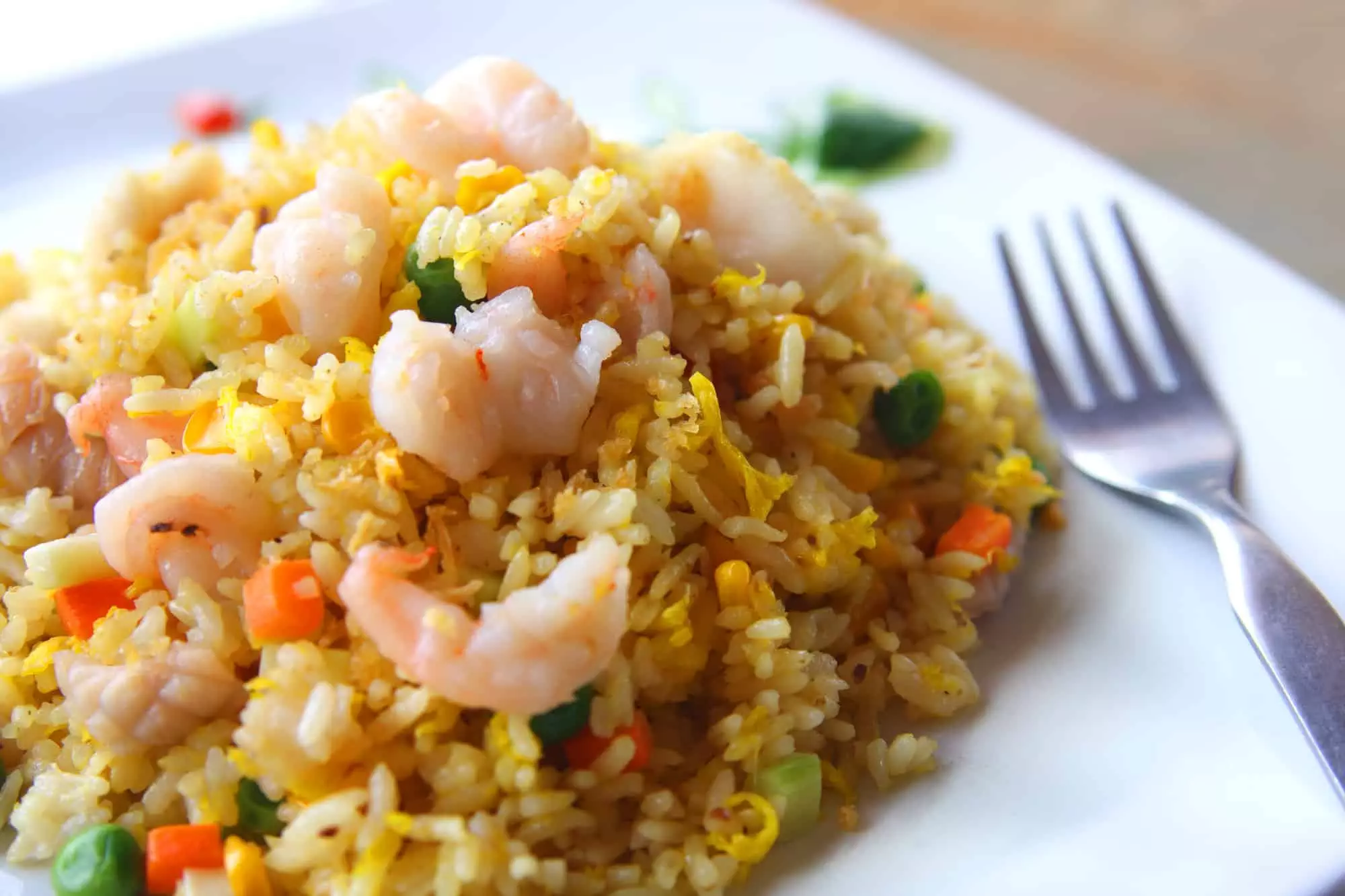 Our Best Healthy Shrimp Fried Rice Recipe prepared in a pan on the stove