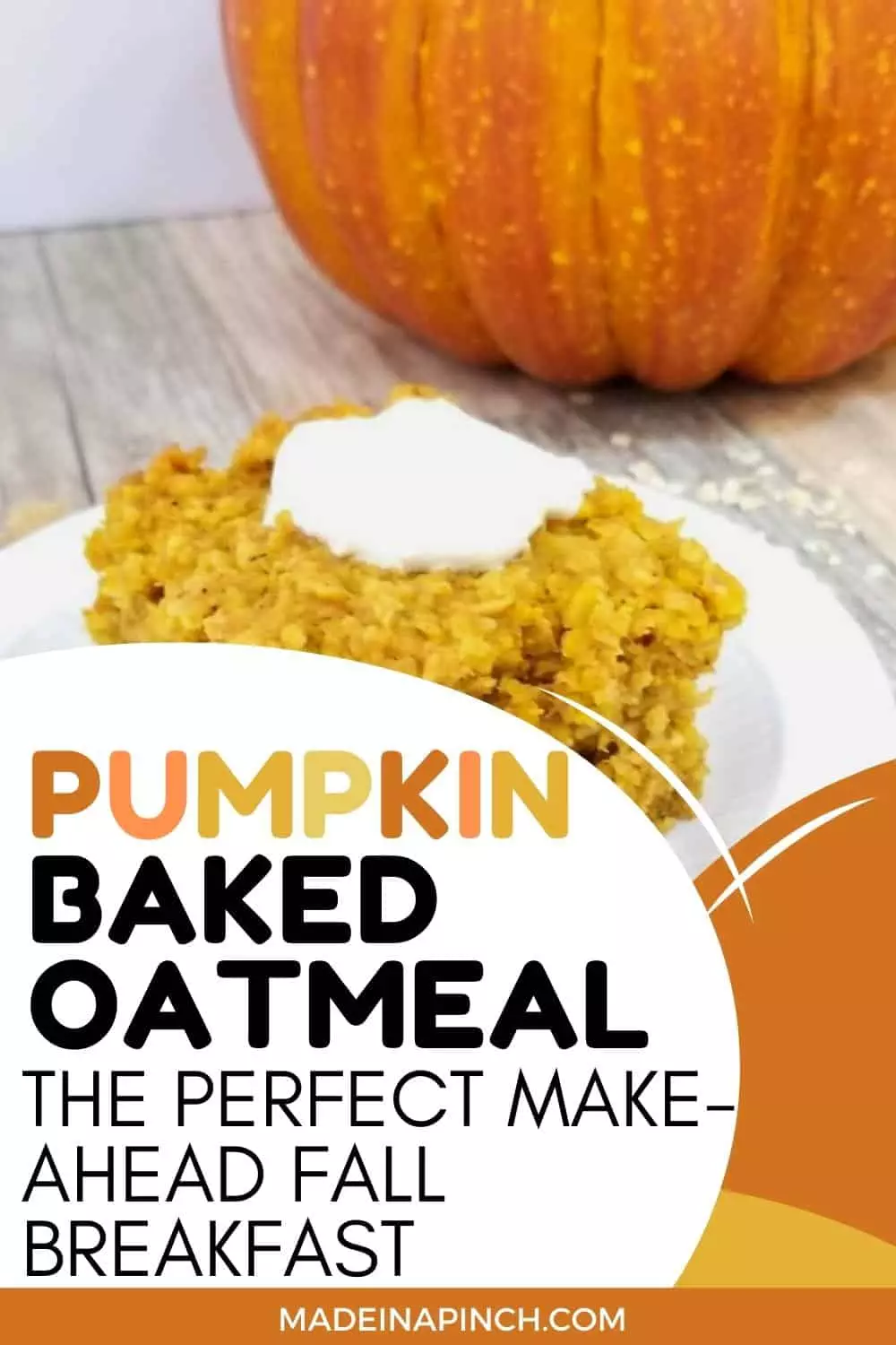 pumpkin baked oatmeal pin image