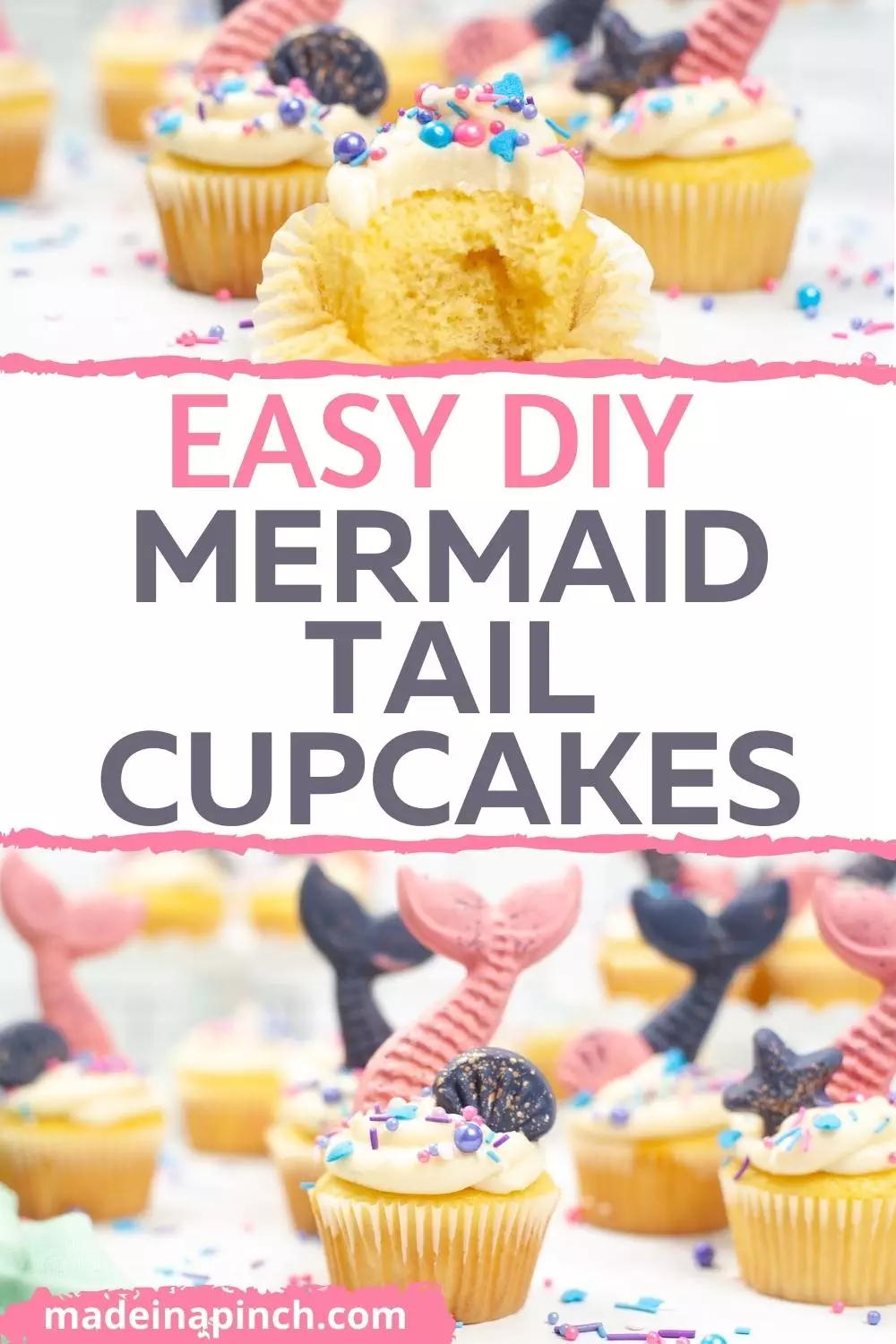 DIY speckled mermaid cupcakes pin image