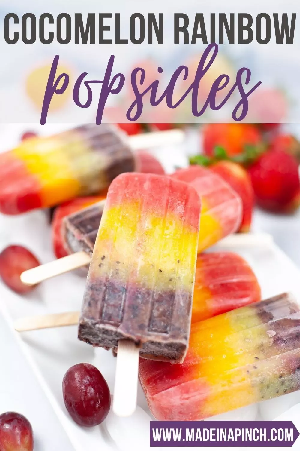 Cocomelon rainbow popsicles pin image