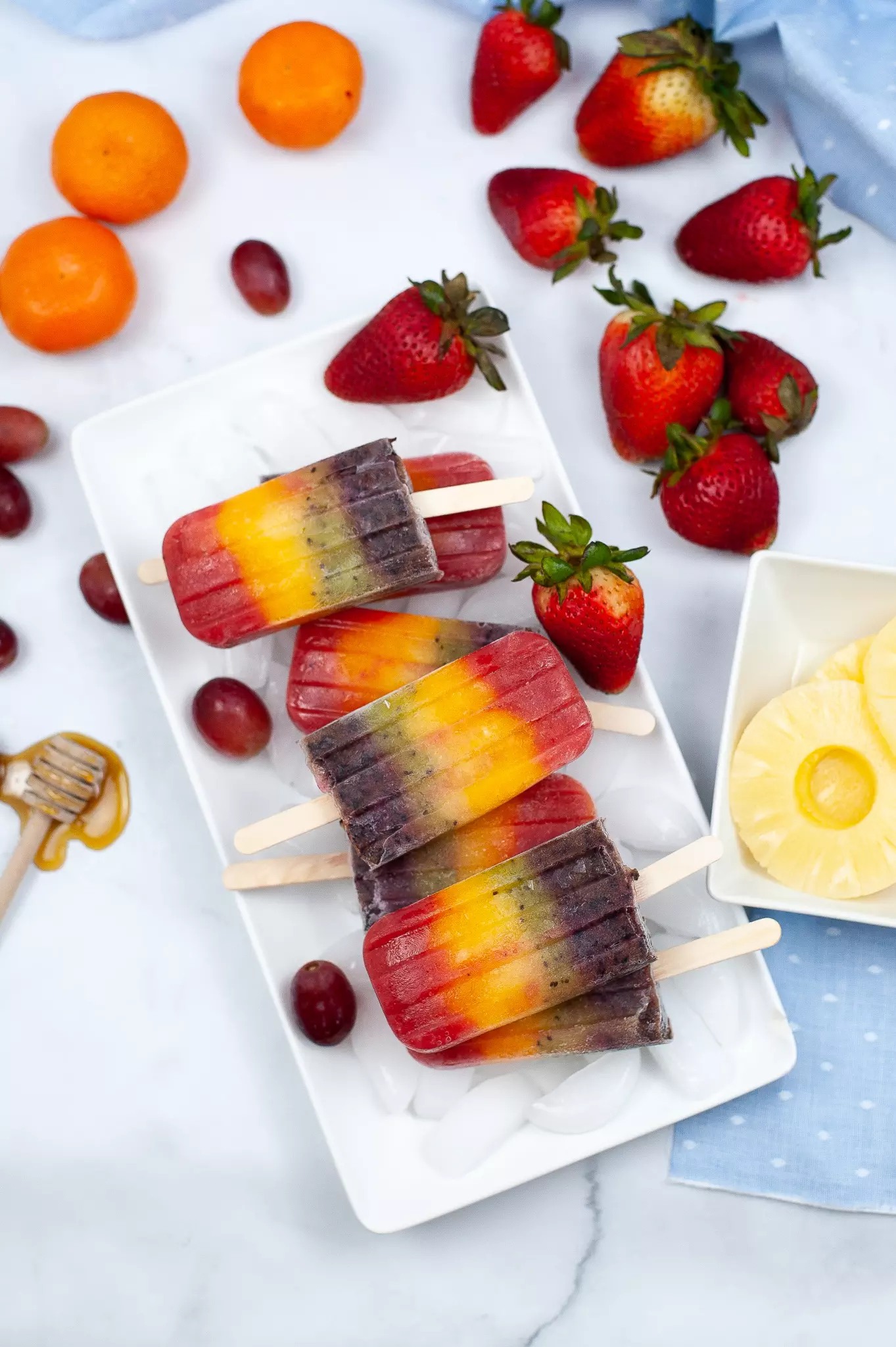 colorful popsicles from above