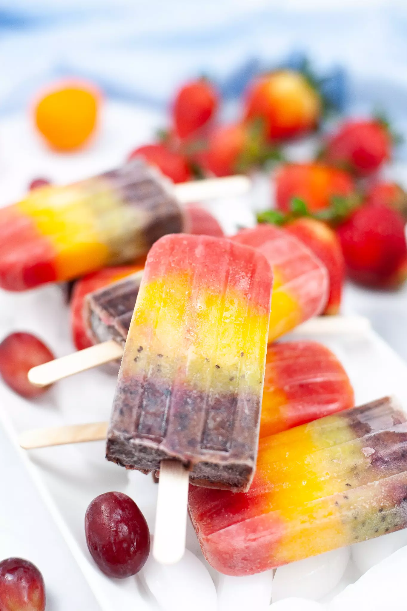 colorful fruity popsicles
