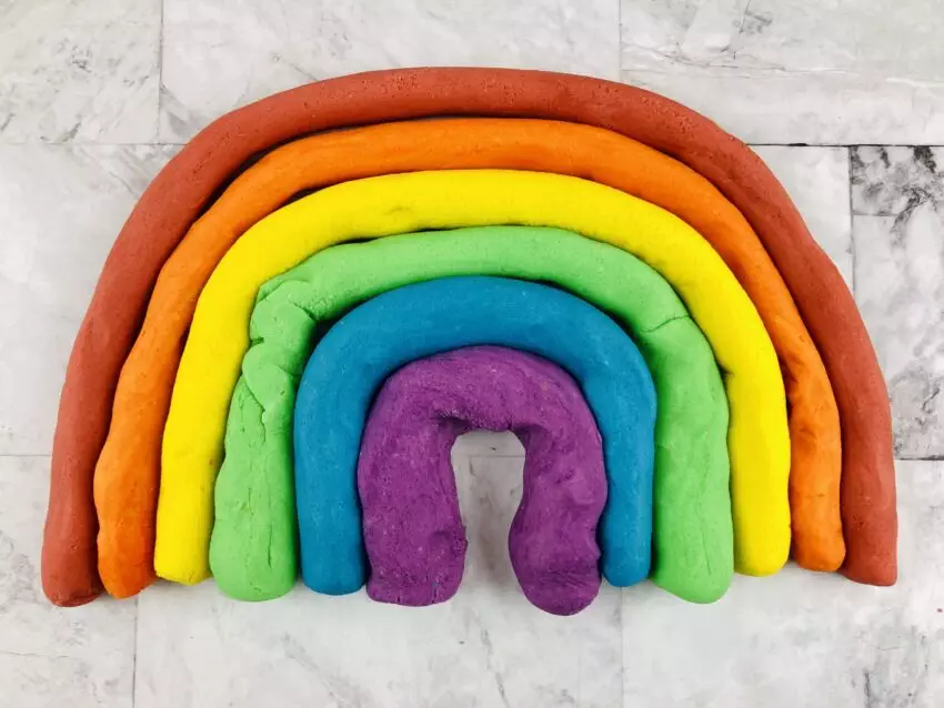 rainbow homemade playdough