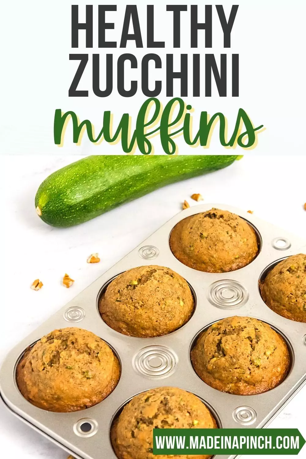 Healthy zucchini muffins pin