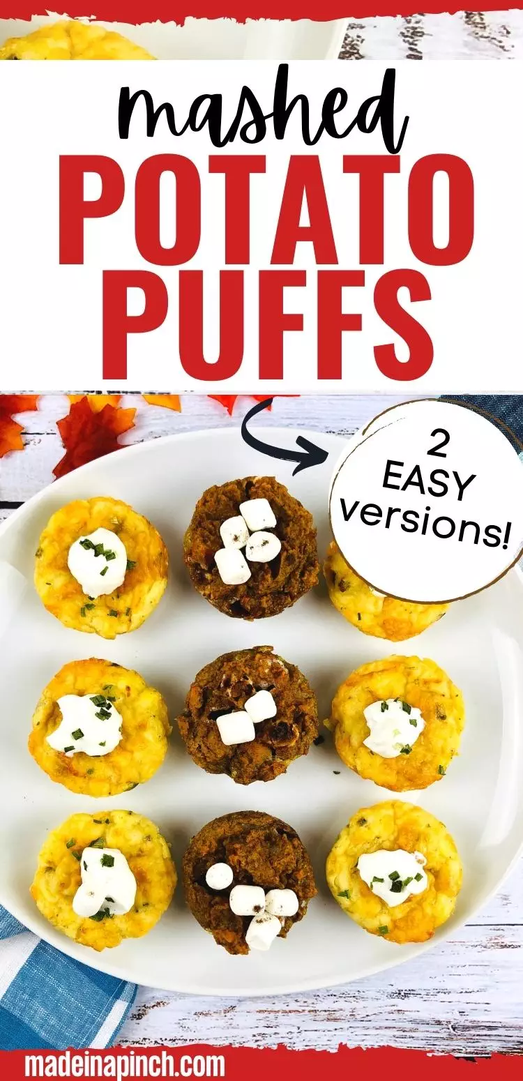 mashed potato puffs (2 ways) pin image