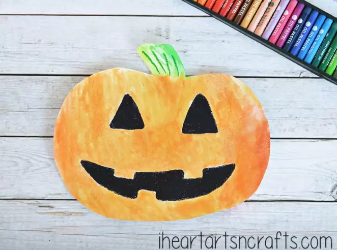 watercolor pumpkin craft for kids