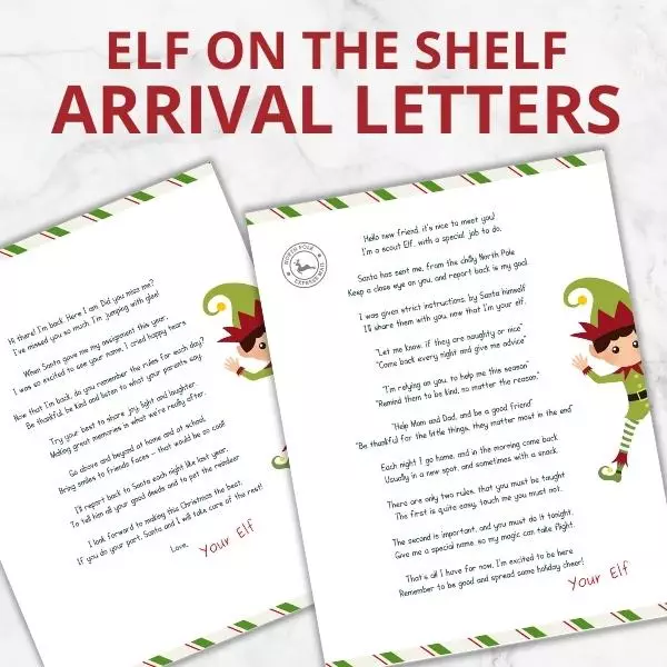 Elf on the Shelf arrival letter pack image