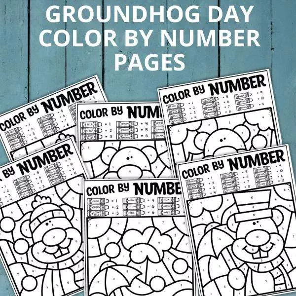 Groundhog Day Color by number mockup
