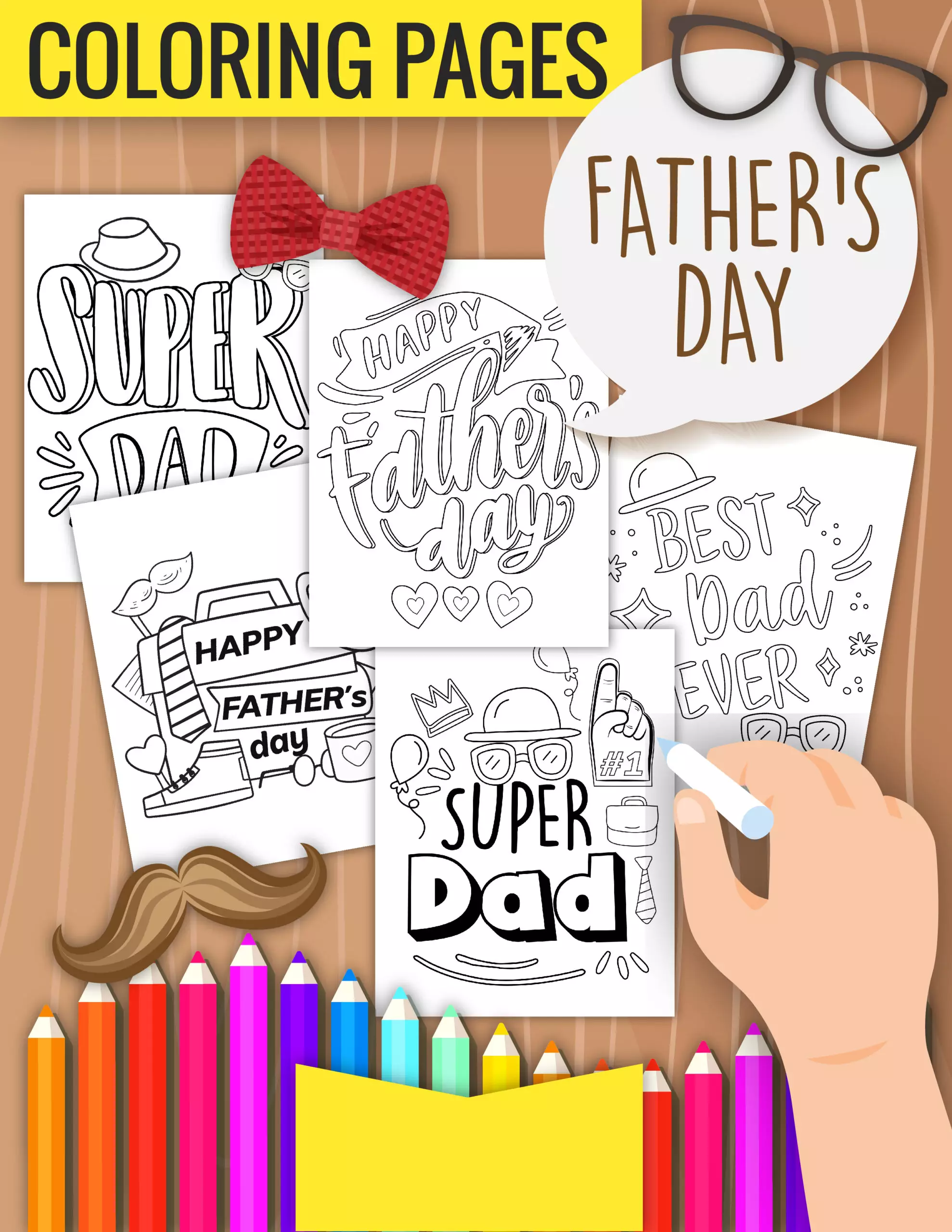 father's day coloring pages pin image